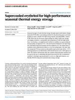Supercooled erythritol for high-performance seasonal thermal energy storage