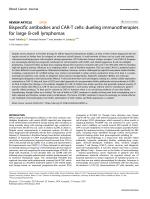 Bispecific antibodies and CAR-T cells: dueling immunotherapies for large B-cell lymphomas