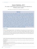 Cancer Statistics, 2011: The Impact of Eliminating Socioeconomic and Racial Disparities on Premature Cancer Deaths