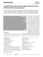 Humidity Stable Thermoelectric Hybrid Materials Toward a Self-Powered Triple Sensing System