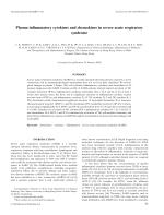 Plasma inflammatory cytokines and chemokines in severe acute respiratory syndrome