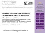Equatorial insolation: from precession harmonics to eccentricity frequencies