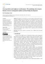 Green practices and employees’ performance: The mediating roles of green human resources management policies and knowledge development
