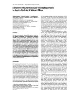 Defective Neuromuscular Synaptogenesis in Agrin-Deficient Mutant Mice