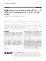 Epidemiology and diagnosis technologies of human metapneumovirus in China: a mini review