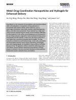 Metal–Drug Coordination Nanoparticles and Hydrogels for Enhanced Delivery