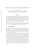 Firefly Algorithms for Multimodal Optimization