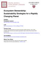 Ecosystem Stewardship: Sustainability Strategies for a Rapidly Changing Planet