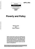 Poverty and Policy