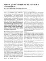 Reduced genetic variation and the success of an invasive species