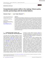 Comprehensive power shifts in the making: China's policy transfer partnerships with the United Nations