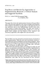 Top-Down and Bottom-Up Approaches to Implementation Research: a Critical Analysis and Suggested Synthesis