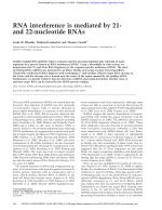 RNA interference is mediated by 21- and 22-nucleotide RNAs