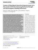 Creation of Wood-Based Hierarchical Superstructures via In Situ Growth of ZIF-8 for Enhancing Mechanical Strength and Electromagnetic Shielding Performance