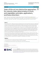State-of-the-art non-destructive approaches for maturity index determination in fruits and vegetables: principles, applications, and future directions
