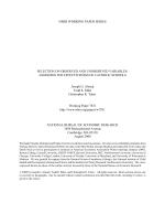 SELECTION ON OBSERVED AND UNOBSERVED VARIABLES: ASSESSING THE EFFECTIVENESS OF CATHOLIC SCHOOLS