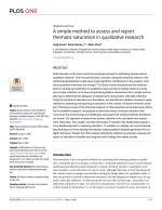 A simple method to assess and report thematic saturation in qualitative research
