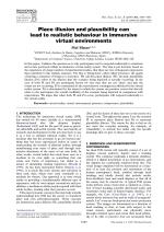 Place illusion and plausibility can lead to realistic behaviour in immersive virtual environments