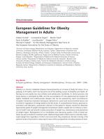 European Guidelines for Obesity Management in Adults