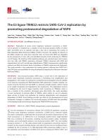 The E3 ligase TRIM22 restricts SARS-CoV-2 replication by promoting proteasomal degradation of NSP8