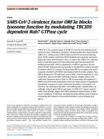 SARS-CoV-2 virulence factor ORF3a blocks lysosome function by modulating TBC1D5-dependent Rab7 GTPase cycle