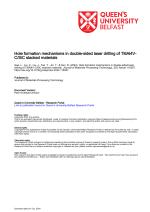 Hole formation mechanisms in double-sided laser drilling of Ti6Al4V-C/SiC stacked materials