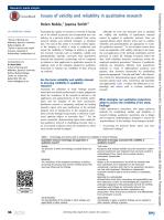 Issues of validity and reliability in qualitative research