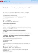 Quantifying the consensus on anthropogenic global warming in the scientific literature