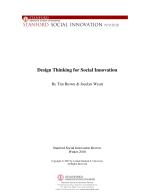Design Thinking for Social Innovation