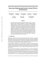 Measuring Mathematical Problem Solving With the MATH Dataset