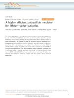 A highly efficient polysulfide mediator for lithium-sulfur batteries
