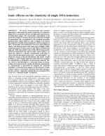 Ionic effects on the elasticity of single DNA molecules