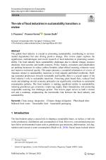 The role of food industries in sustainability transition: a review
