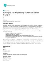 Getting to Yes: Negotiating Agreement without Giving In