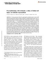 Preconditioning with ischemia: a delay of lethal cell injury in ischemic myocardium