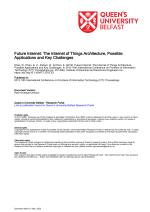 Future Internet: The Internet of Things Architecture, Possible Applications and Key Challenges