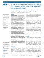 Acute cerebrovascular disease following COVID-19: a single center, retrospective, observational study