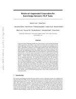 Retrieval-Augmented Generation for Knowledge-Intensive NLP Tasks