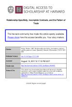 Relationship-Specificity, Incomplete Contracts, and the Pattern of Trade