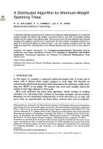 A Distributed Algorithm for Minimum-Weight Spanning Trees