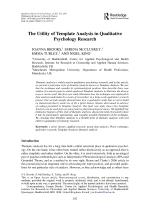 The Utility of Template Analysis in Qualitative Psychology Research