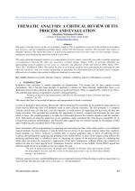 THEMATIC ANALYSIS: A CRITICAL REVIEW OF ITS PROCESS AND EVALUATION