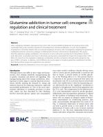 Glutamine addiction in tumor cell: oncogene regulation and clinical treatment