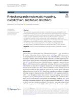 Fintech research: systematic mapping, classification, and future directions