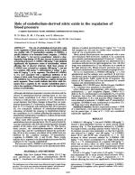 Role of endothelium-derived nitric oxide in the regulation of blood pressure