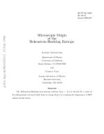 Microscopic Origin of the Bekenstein-Hawking Entropy