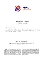 Orality and Literacy