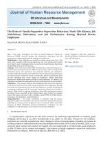 The Roles of Family-Supportive Supervisor Behaviour, Work-Life Balance, Job Satisfaction, Motivation, and Job Performance Among Married Private Employees