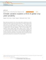 Climate variation explains a third of global crop yield variability
