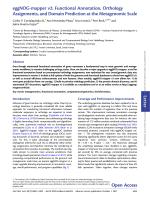 eggNOG-mapper v2: Functional Annotation, Orthology Assignments, and Domain Prediction at the Metagenomic Scale